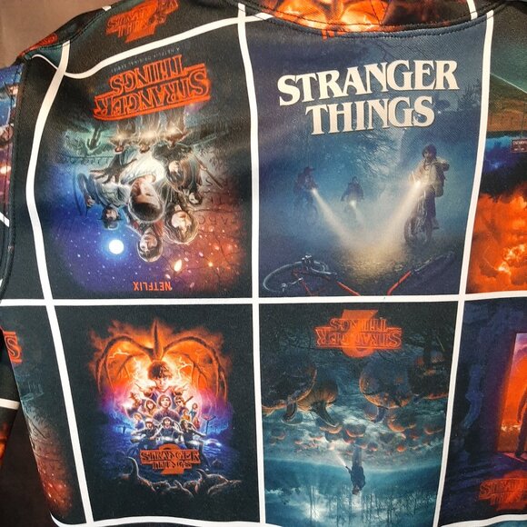 Netflix Stranger Things Hoodie Large unisex Sweatshirt All Over Print Graphic - Picture 3 of 10